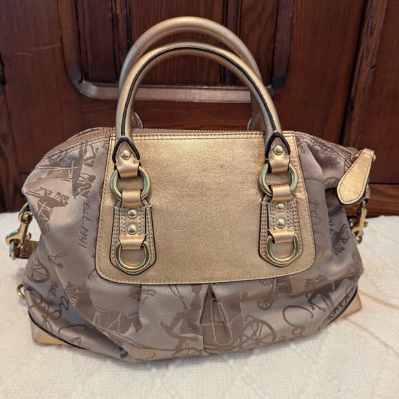 Coach Horse & Carriage Ashley Gold/beige Purse F15540 - Picture 3 of 12